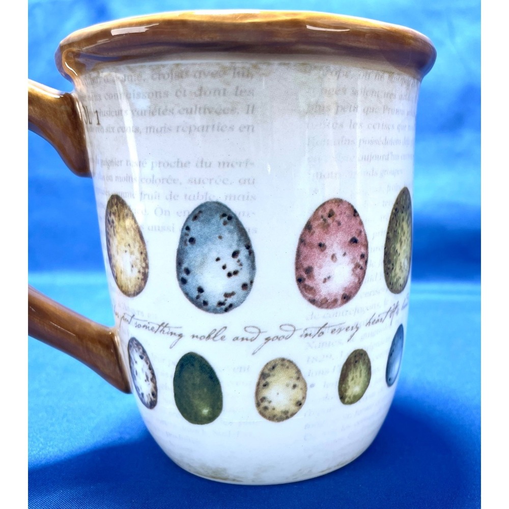 Susan Winget Coffee Mug  "Bird Study" Collection Pastel Eggs 14‎ Oz